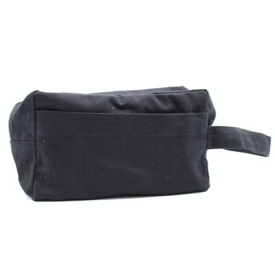 CotTB-10 - Black Cotton Toiletry Bag 10 oz - Classic Square - Sold in 6x unit/s per outer