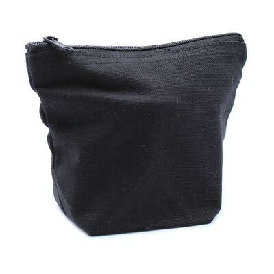 CotTB-12 – Kulturbeutel aus schwarzer Baumwolle, 10 oz – Mini-Beutel – Verkauft in 12 Einheiten pro Außenhülle
