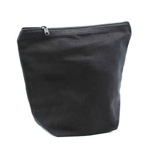 CotTB-13 - Black Cotton Toiletry Bag 10 oz - Medium Pouch - Sold in 6x unit/s per outer