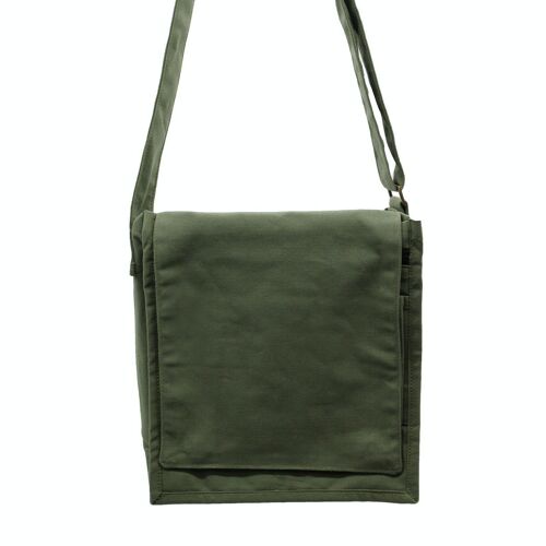 CottMB-02 - Cotton Canvas Messenger Bag - Green - Sold in 1x unit/s per outer