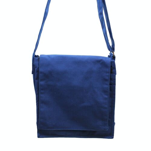 CottMB-03 - Cotton Canvas Messenger Bag - Navy Blue - Sold in 1x unit/s per outer