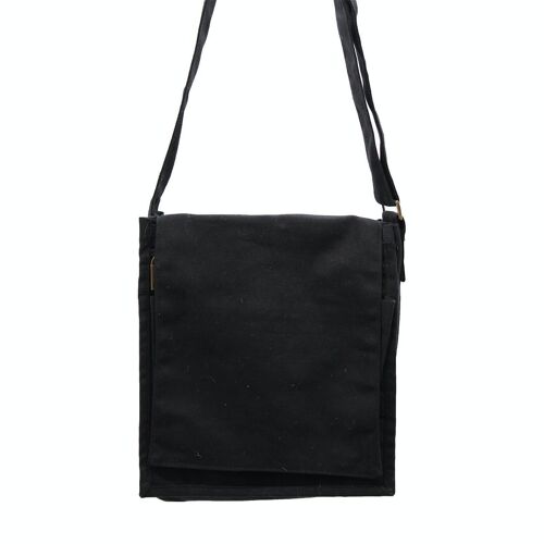 CottMB-04 - Cotton Canvas Messenger Bag - Black - Sold in 1x unit/s per outer