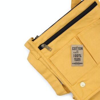 CottMB-05 - Sac messager en toile de coton - Jaune - Vendu en 1x unité/s par extérieur 6