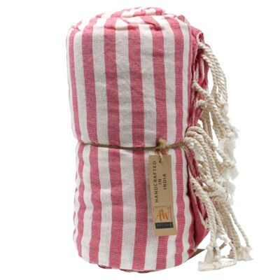CPT-03 - Serviette Paréo en Coton - 100x180 cm - Rose Vif - Vendu en 1x unité/s par extérieur