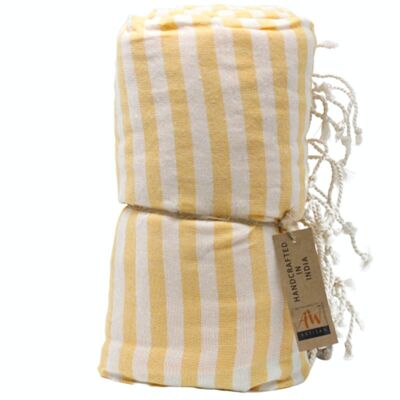 CPT-04 - Pareo-Handtuch aus Baumwolle - 100 x 180 cm - Sonnengelb - Verkauft in 1 Einheit/en pro Außenhülle