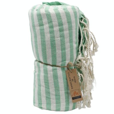 CPT-05 - Pareo-Handtuch aus Baumwolle - 100 x 180 cm - Picknickgrün - Verkauft in 1 Einheit/en pro Außenhülle