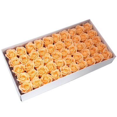 CSFH-03 - Craft Soap Flowers - Med Rose - Peach - Sold in 50x unit/s per outer