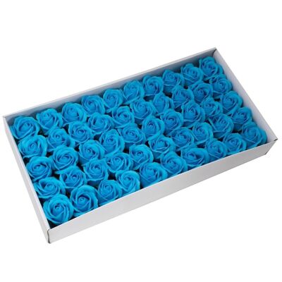 CSFH-05 - Fiori di sapone artigianali - Med Rose - Azzurro cielo - Venduto in 50 unità per esterno