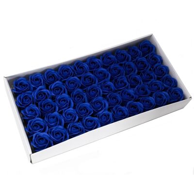 CSFH-06 - Fleurs de savon artisanales - Med Rose - Bleu royal - Vendu en 50x unité/s par extérieur