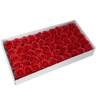 CSFH-10 - Fiori di sapone artigianali - Med Rose - Rosso - Venduto in 50 unità per esterno