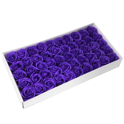 CSFH-12 - Craft Soap Flowers - Med Rose - Violet - Sold in 50x unit/s per outer