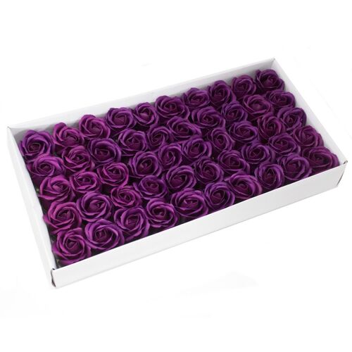 CSFH-13 - Craft Soap Flowers - Med Rose - Deep Violet - Sold in 50x unit/s per outer