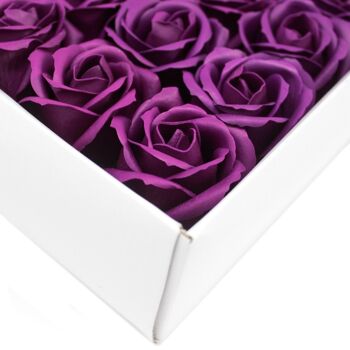 CSFH-13 - Fleurs de savon artisanales - Med Rose - Deep Violet - Vendu en 50x unité/s par extérieur 2