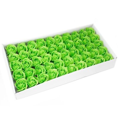 CSFH-14 - Craft Soap Flowers - Med Rose - Green - Sold in 50x unit/s per outer
