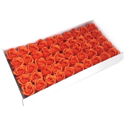 CSFH-17 - Craft Soap Flowers - Med Rose - Sunset Orange - Sold in 50x unit/s per outer