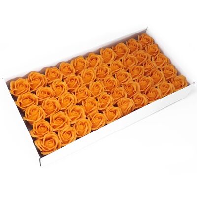 CSFH-18 - Fiori di sapone artigianali - Med Rose - Arancione - Venduto in 50 unità per esterno