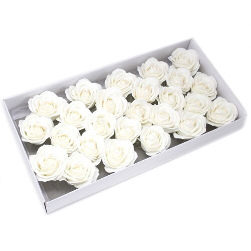 CSFH-19 - Craft Soap Flowers - Lrg Rose - White - Sold in 25x unit/s per outer