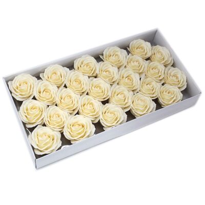 CSFH-20 - Craft Soap Flowers - Lrg Rose - Ivory - Sold in 25x unit/s per outer