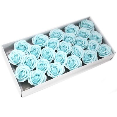 CSFH-21 - Fiori di sapone artigianali - Lrg Rose - Baby Blue - Venduto in 25 unità per esterno