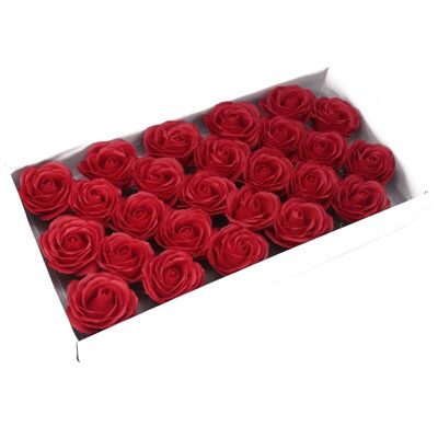CSFH-24 - Craft Soap Flowers - Lrg Rose - Red - Vendido en 25x unidad/es por exterior