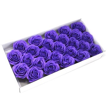 CSFH-25 - Fleurs de Savon Artisanales - Grande Rose - Violet - Vendu en 25x unité/s par extérieur 4