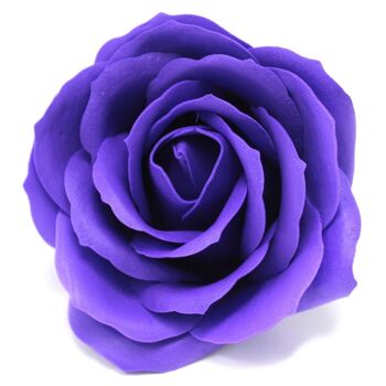 CSFH-25 - Fleurs de Savon Artisanales - Grande Rose - Violet - Vendu en 25x unité/s par extérieur 6