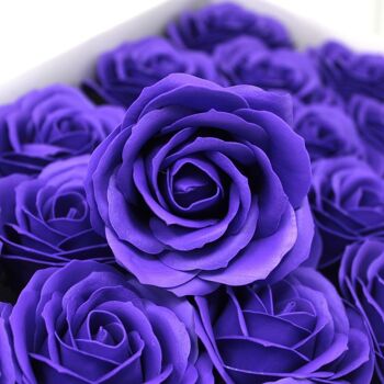 CSFH-25 - Fleurs de Savon Artisanales - Grande Rose - Violet - Vendu en 25x unité/s par extérieur 2