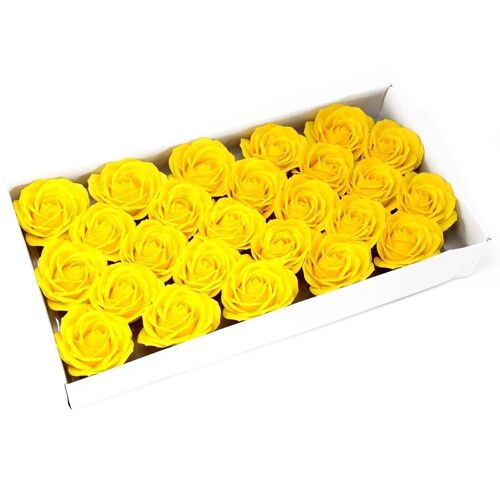 CSFH-26 - Craft Soap Flowers - Lrg Rose - Yellow - Sold in 25x unit/s per outer