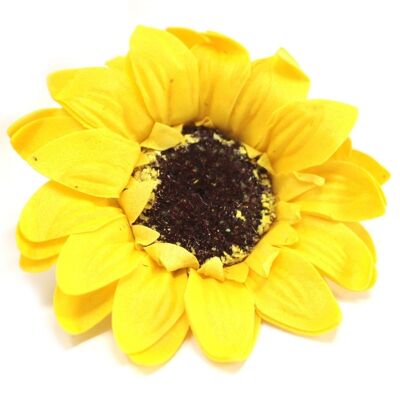 CSFH-27b - Craft Soap Flower - Lrg Sunflower - Yellow - Sold in 50x unit/s per outer