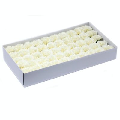 CSFH-44 - Fleurs de savon artisanales - Oeillets - Crème - Vendu en 50x unité/s par extérieur