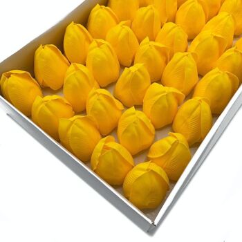 CSFH-51 - Fleur de savon artisanal - Tulipe moyenne - Jaune - Vendu en 50x unité/s par extérieur 5