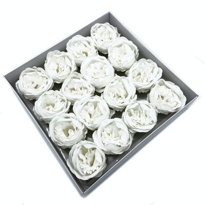 CSFH-55 - Fiore di sapone artigianale - Ext Large Peony - Bianco - Venduto in 16 unità per esterno