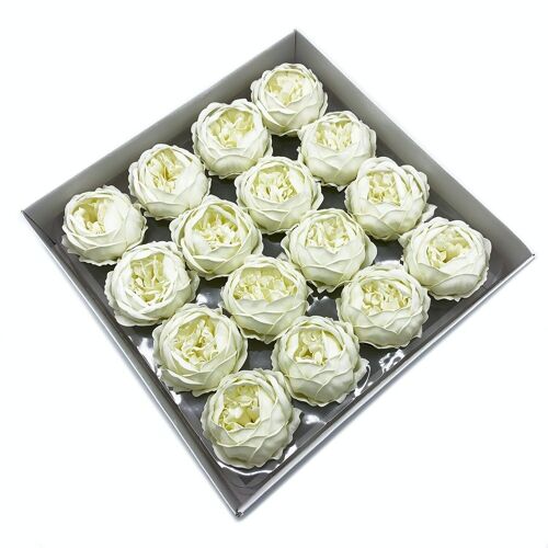CSFH-56 - Craft Soap Flower - Ext Large Peony - Ivory - Sold in 16x unit/s per outer