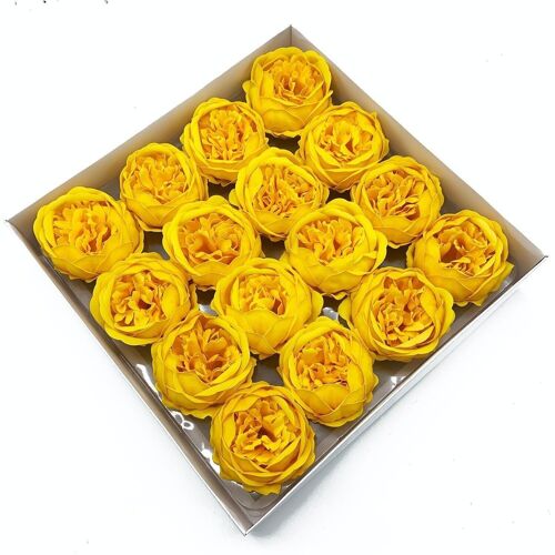 CSFH-58 - Craft Soap Flower - Ext Large Peony - Yellow - Sold in 16x unit/s per outer