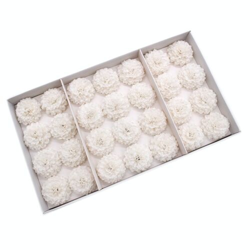 CSFH-63 - Craft Soap Flower - Small Chrysanthemum - White - Sold in 28x unit/s per outer