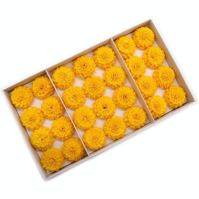 CSFH-67 - Fiore di sapone artigianale - Crisantemo piccolo - Giallo - Venduto in unità 28x per esterno