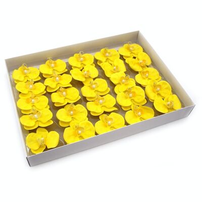 CSFH-76 - Craft Soap Flower - Orchid - Yellow - Sold in 25x unit/s per outer