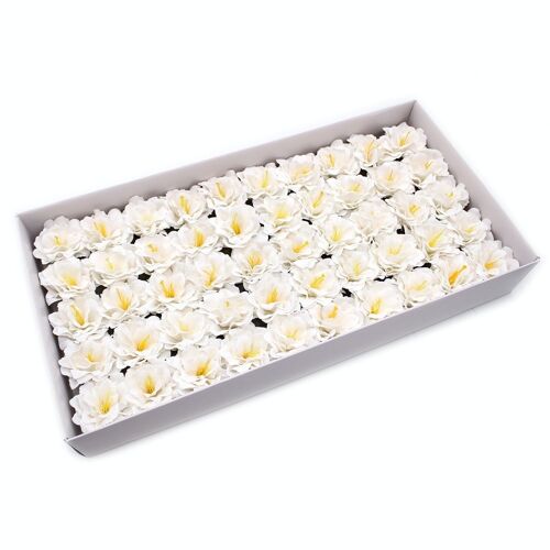 CSFH-80 - Craft Soap Flower - Small Peony - White - Sold in 50x unit/s per outer