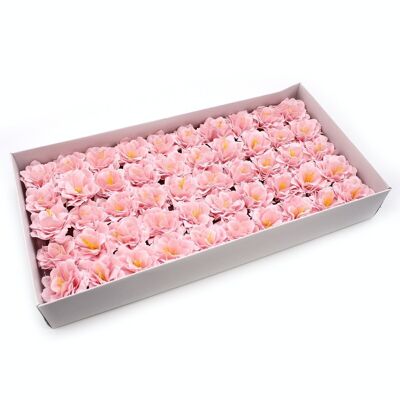 CSFH-81 - Fiore di sapone artigianale - Piccola peonia - Rosa - Venduto in 50 unità per esterno