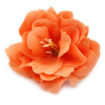 CSFH-84 - Fleur de savon artisanal - Petite pivoine - Orange - Vendu en 50x unité/s par extérieur 5