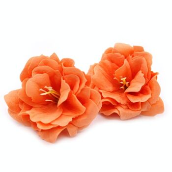 CSFH-84 - Fleur de savon artisanal - Petite pivoine - Orange - Vendu en 50x unité/s par extérieur 6