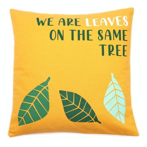 CushN-02 - Cotton Cushion Cover - Leaves - Sold in 3x unit/s per outer