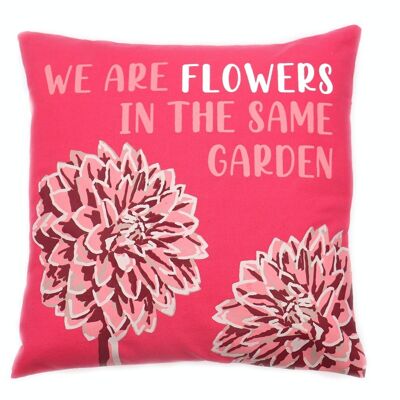CushN-03 - Housse de coussin en coton - Fleurs - Vendu en 3x unité/s par extérieur