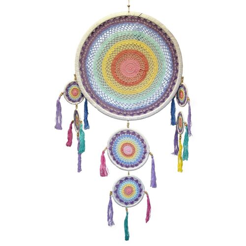 DRDC-03 - Large Dreamcatcher - Pastel Rainbow - Sold in 1x unit/s per outer