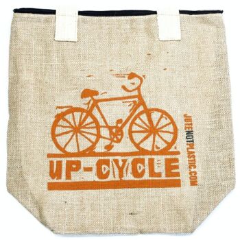 EcoJt-01 - Eco Jute Bag - Up Cycle - (4 modèles assortis) - Vendu en 4x unité/s par extérieur 5