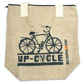 EcoJt-01 - Eco Jute Bag - Up Cycle - (4 modèles assortis) - Vendu en 4x unité/s par extérieur 3