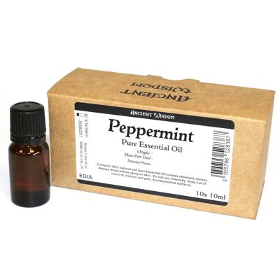 EOUL-04 - 10ml Peppermint Essential Oil Unbranded Label - Sold in 10x unit/s per outer