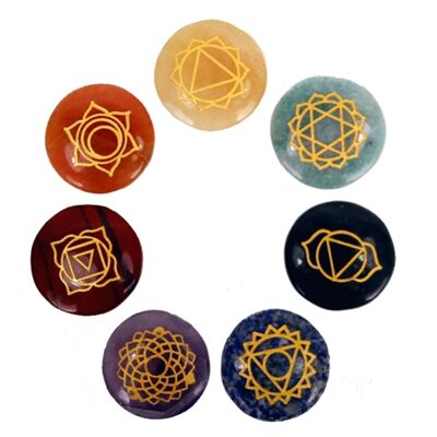 EPS-01 - Small Stones Chakra Set (Rounded shape) - Sold in 1x unit/s per outer