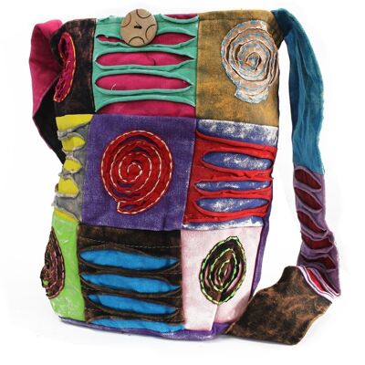 ETB-01 - Ethnic Sling Bag - Purple / Spiral - Sold in 1x unit/s per outer