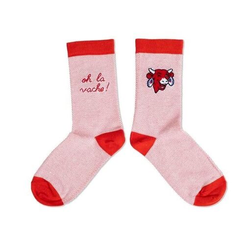 Chaussettes Oh La Vache ! Rouge